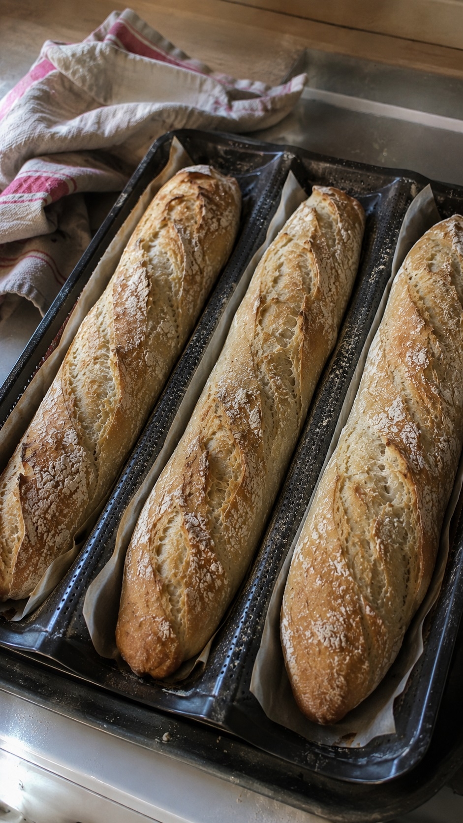Recette: Baguettes de pain�sans p�trissage.