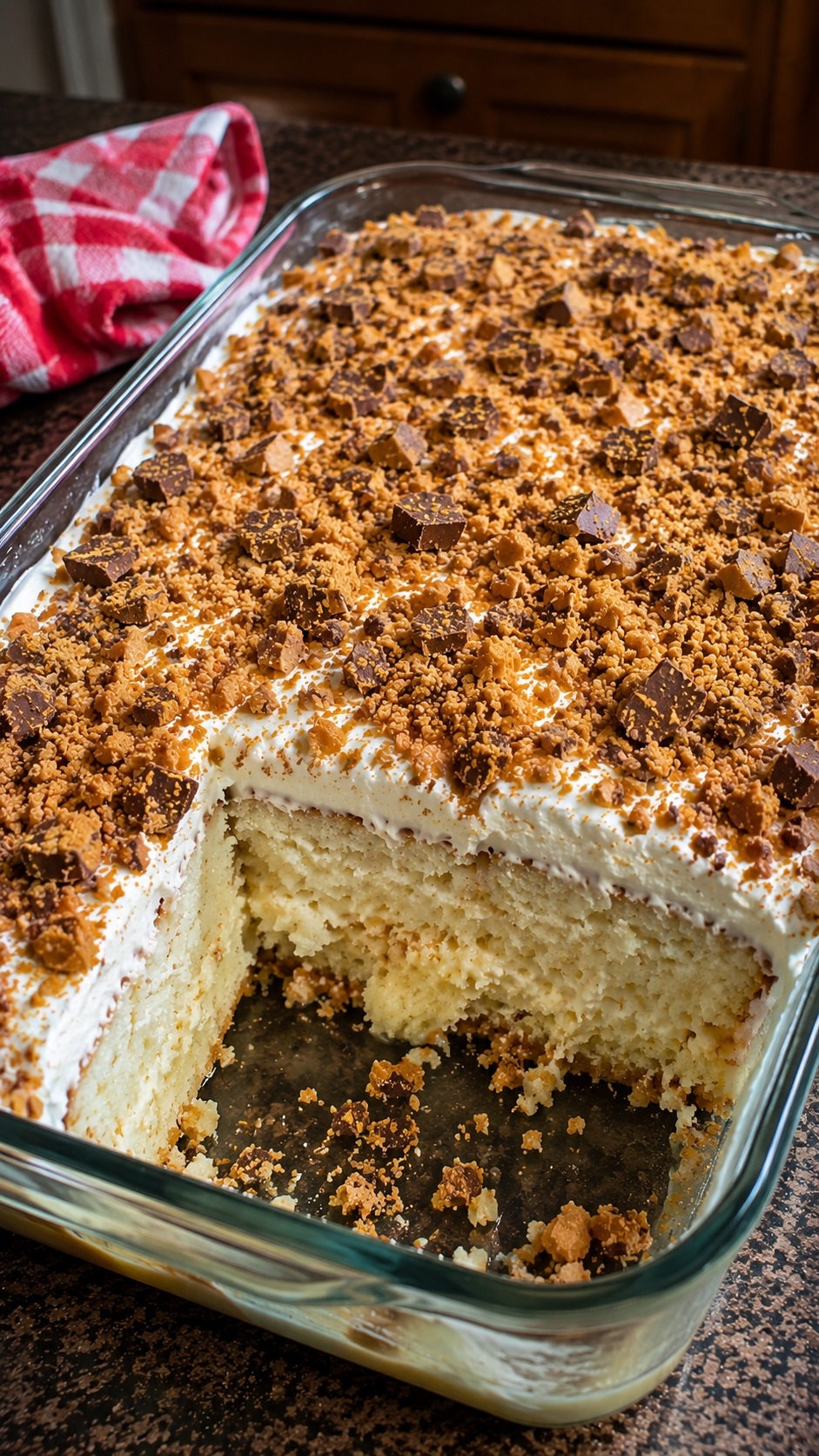 Recette: G�teau crunchie facile de maman.