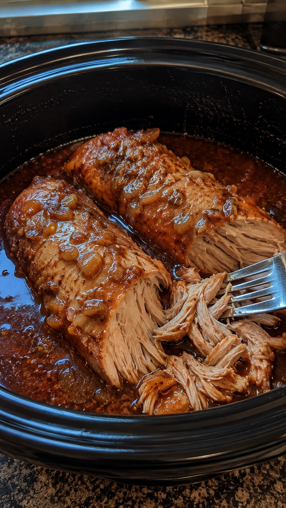 Cette recette de filet de porc sucr�e � la mijoteuse est d�licieuse.