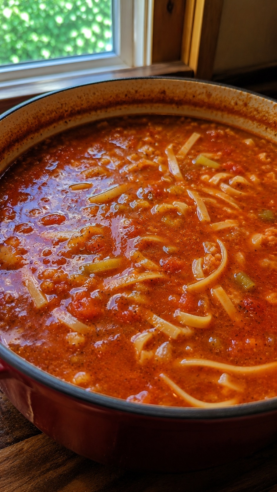 Recette : Soupe aux tomates et nouilles de maman.
