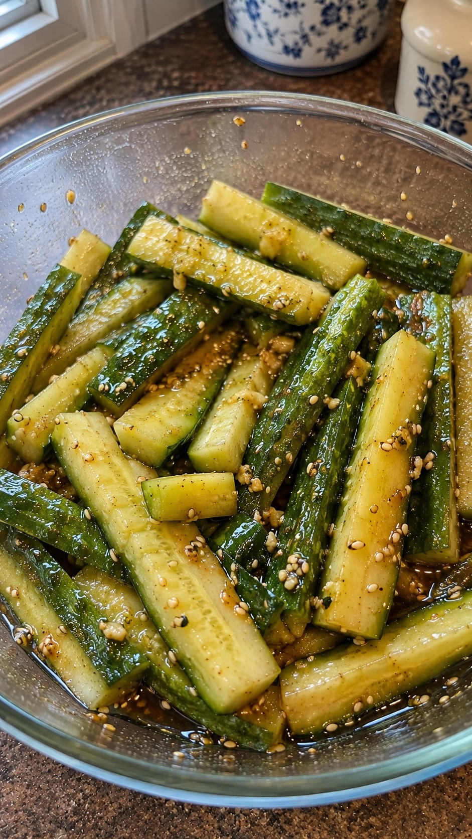 Recette: Concombres marin�s de maman.