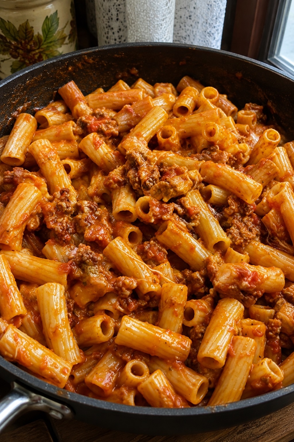 Recette: P�tes � la chaire de saucisses italienne.