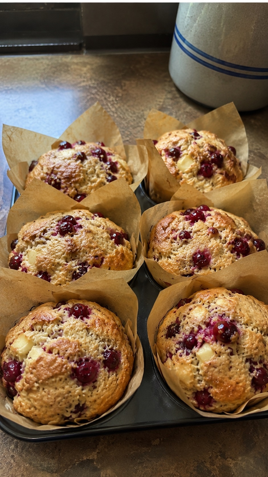 Recette: Muffins � l'ananas et aux canneberges.