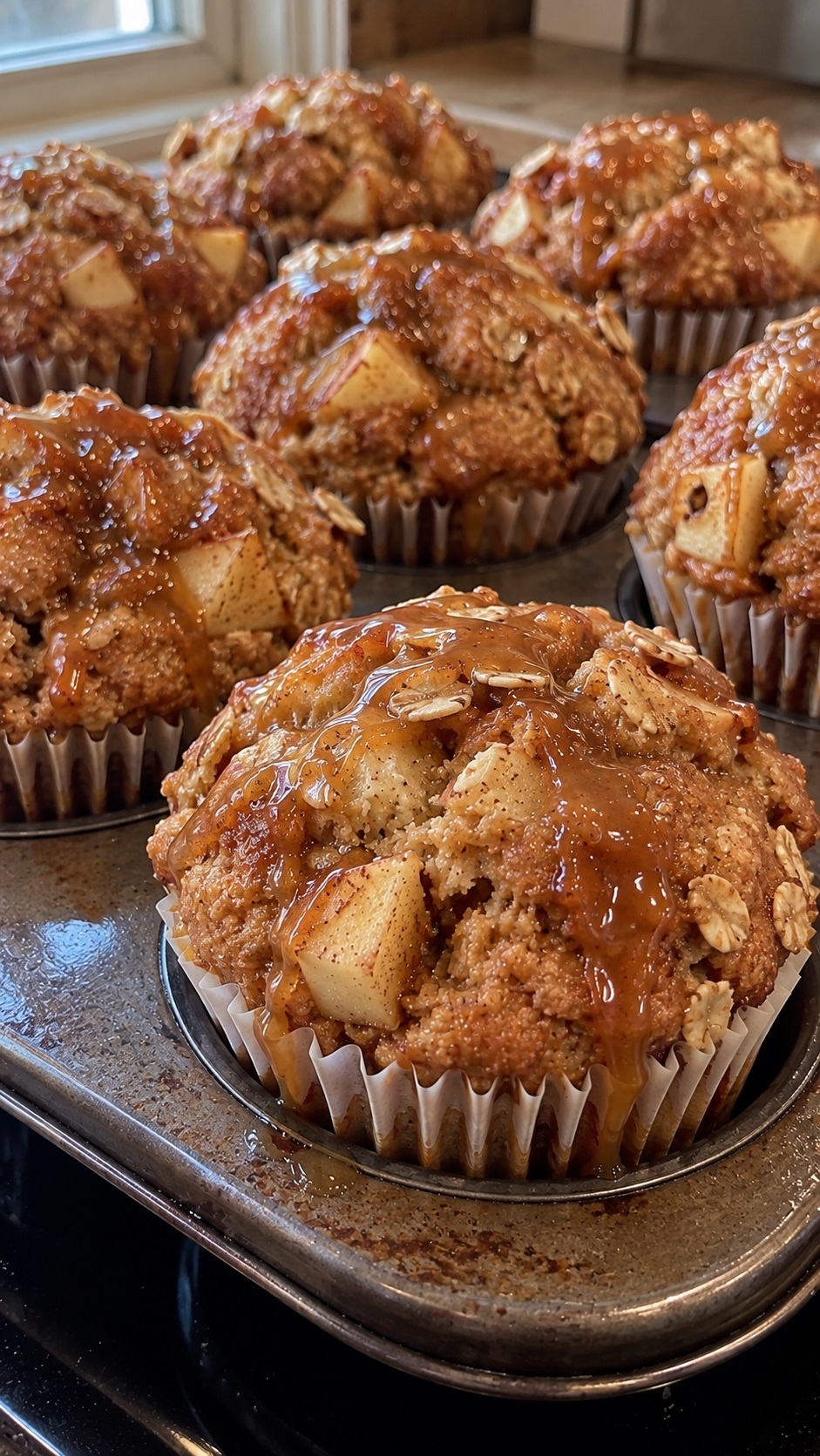 Recette: Muffins aux pommes, yogourt et �rable.