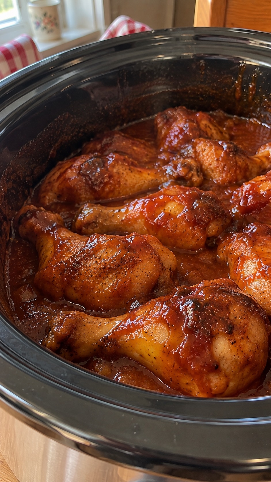 Recette: Pilons ou poitrines de poulet � la compote de pommes et sa sauce barbecue.
