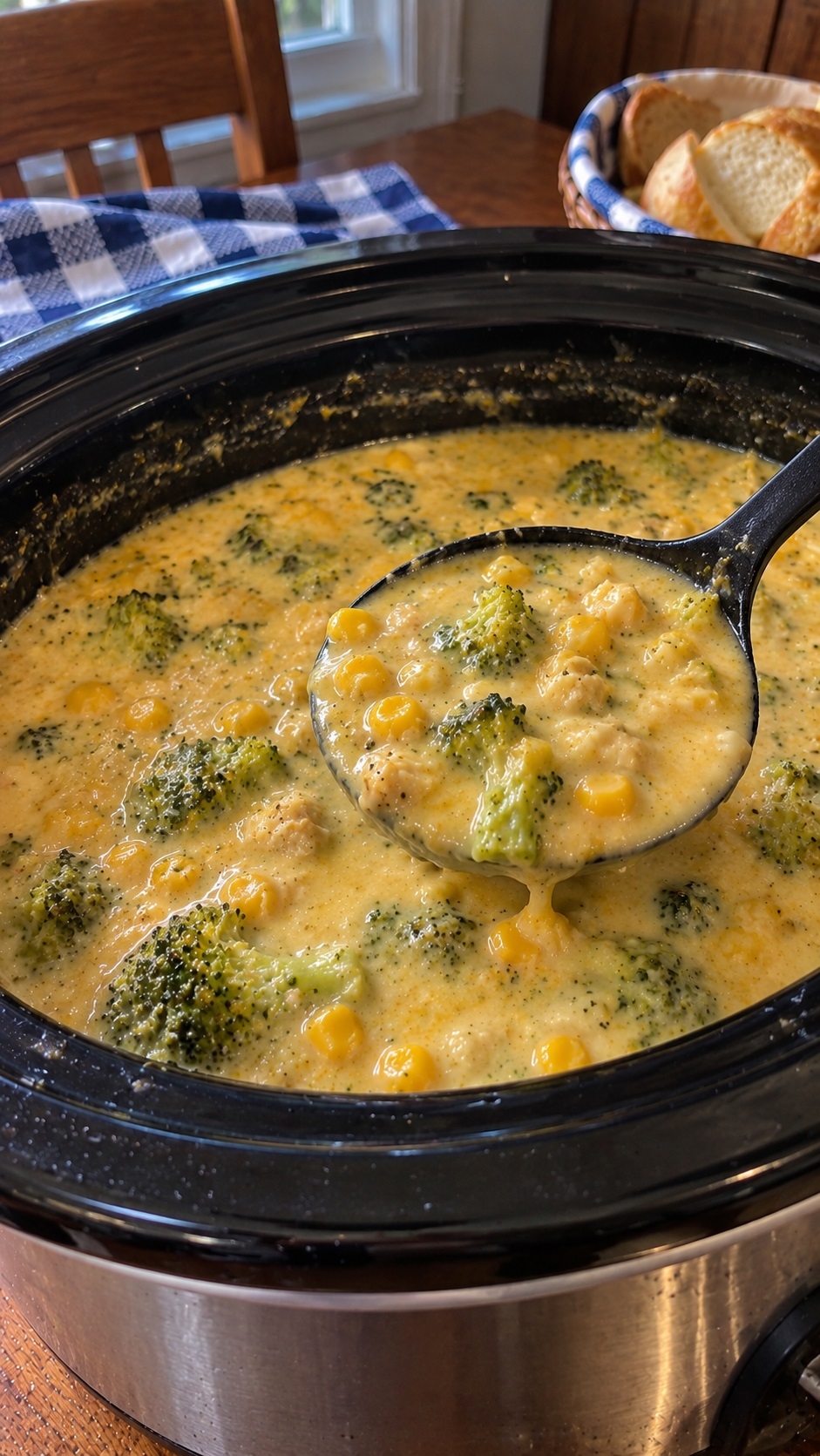 Recette: Potage velout� au brocoli et ma�s en grains