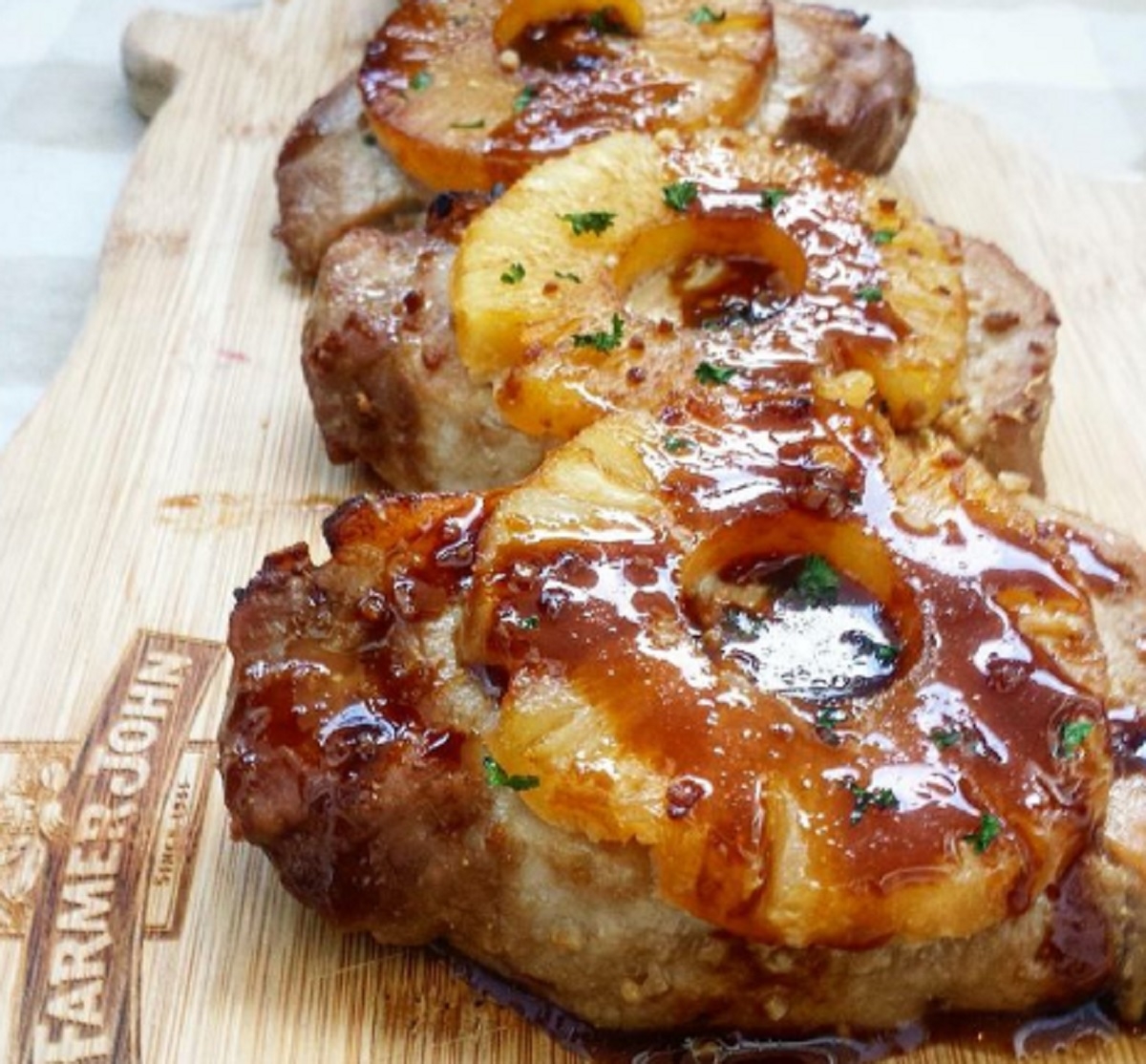 Recette : Ctelettes de porc teriyaki et ananas.