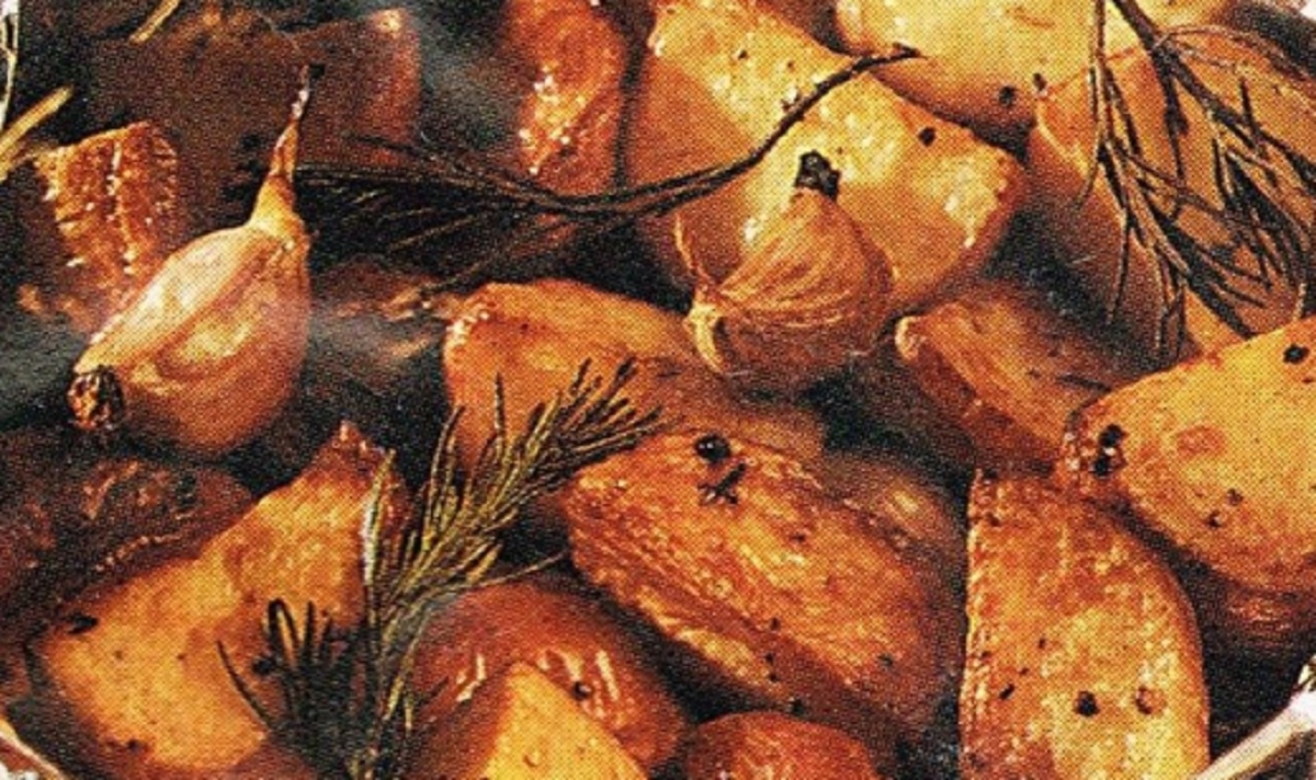 Recette : Pommes de terre au romarin et  lail et sa vinaigrette.