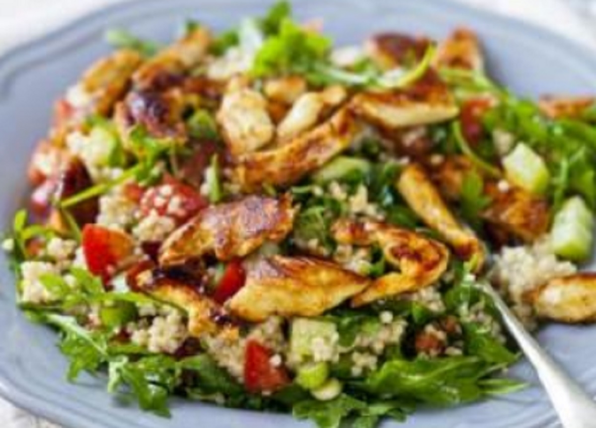 Recette : Salade repas au quinoa et poulet.