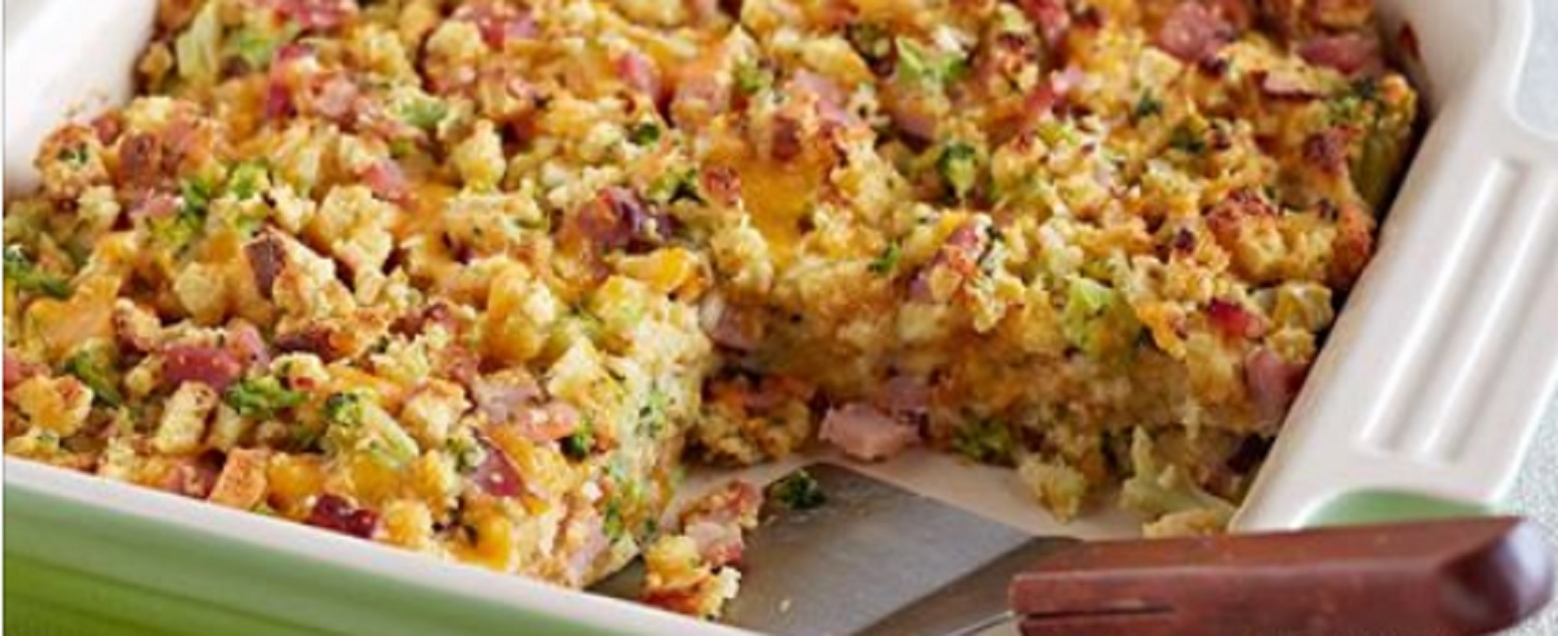 Recette : Casserole de jambon et fromage.