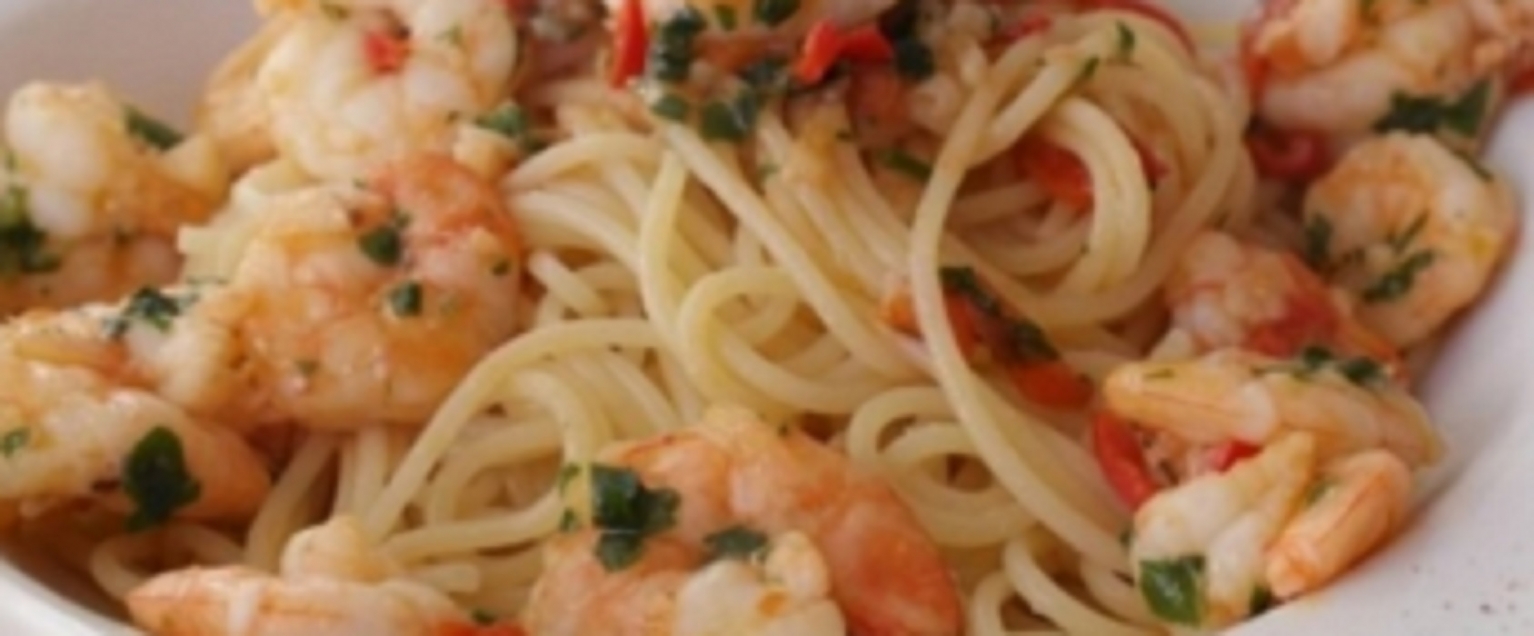 Recette : Spaghetti aux crevettes.
