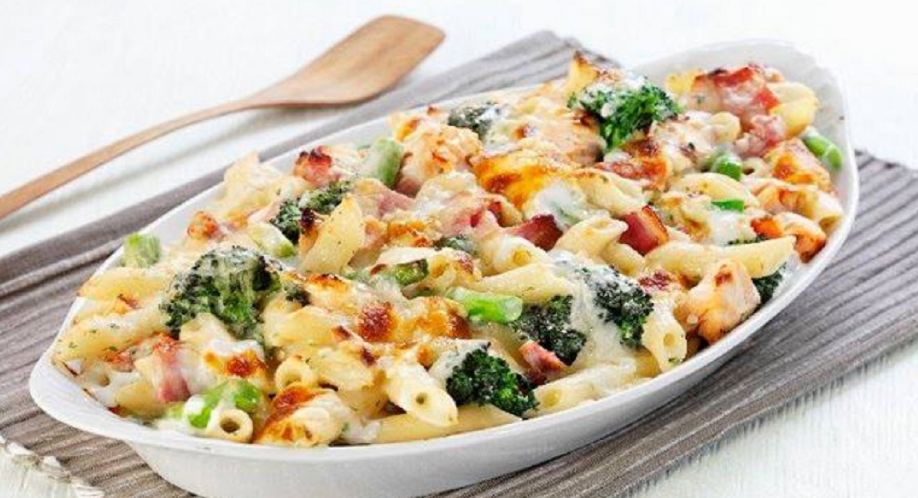 Recette : �Pennes�au jambon, au brocoli et au fromage.