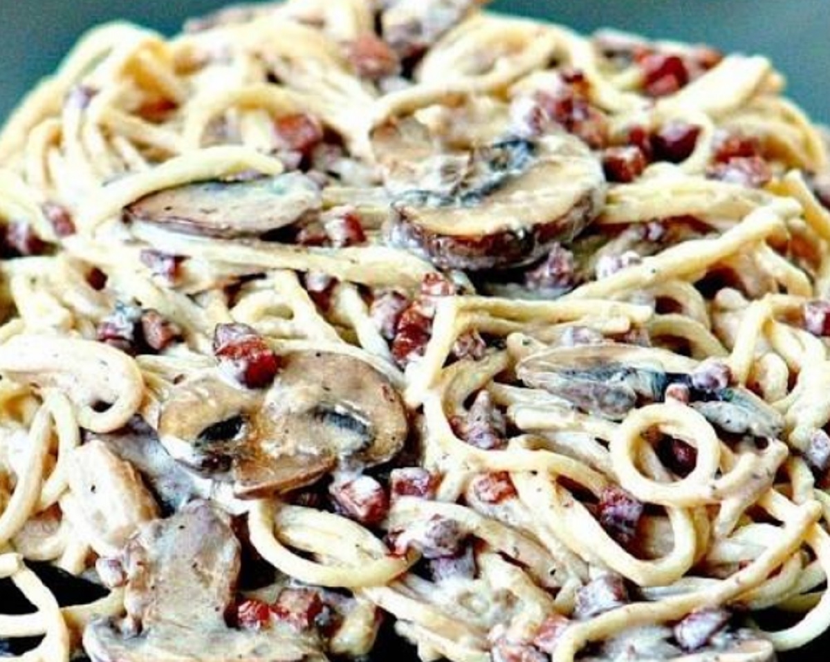 Recette : Ptes la Pancetta et champignons.