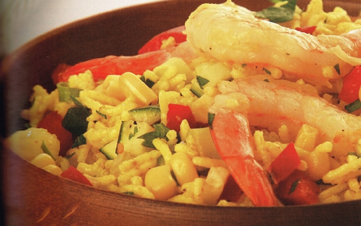 Recette : Riz indien aux crevettes.