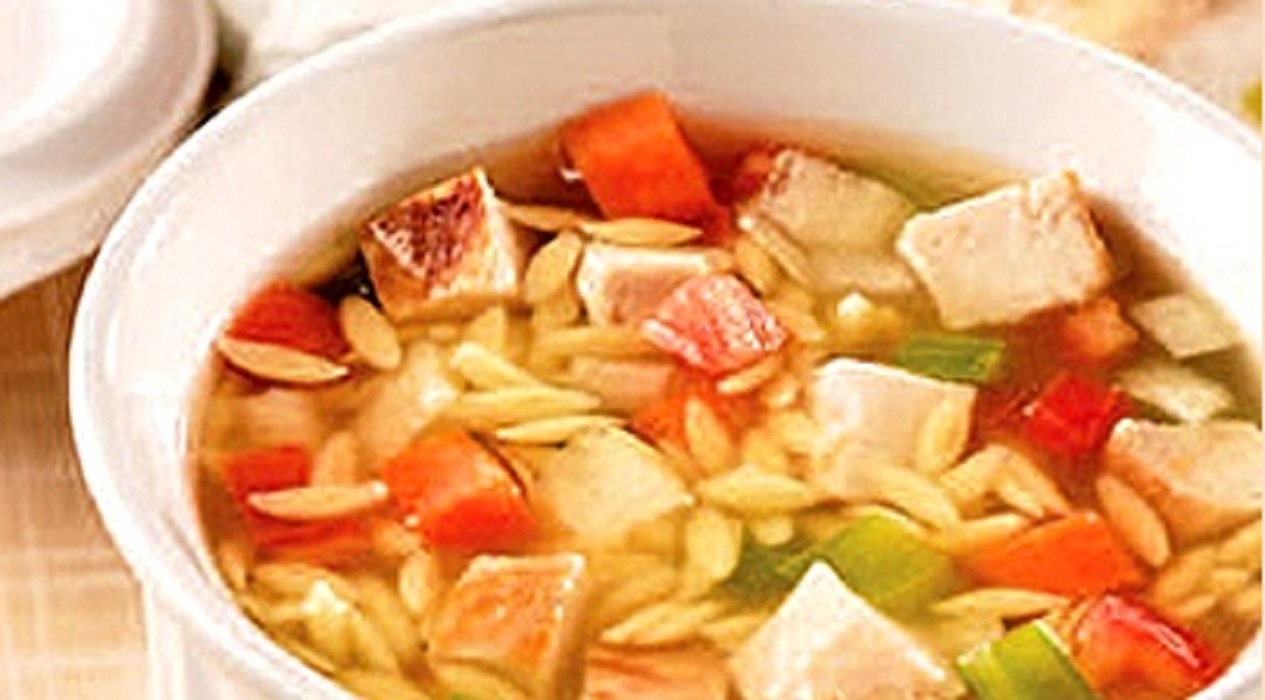 Recette : Soupe au poulet et � l'orzo.