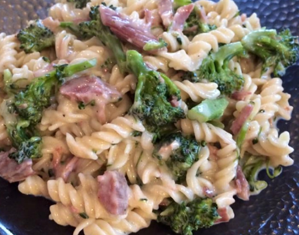 Recette : P�tes au jambon et brocoli.