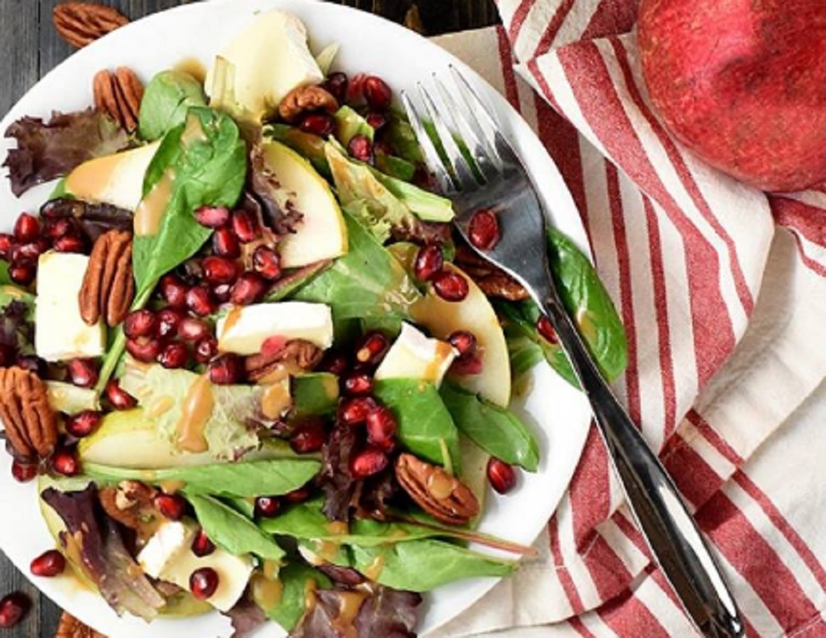 Recette : Salade aux poires et � la pomme grenade.