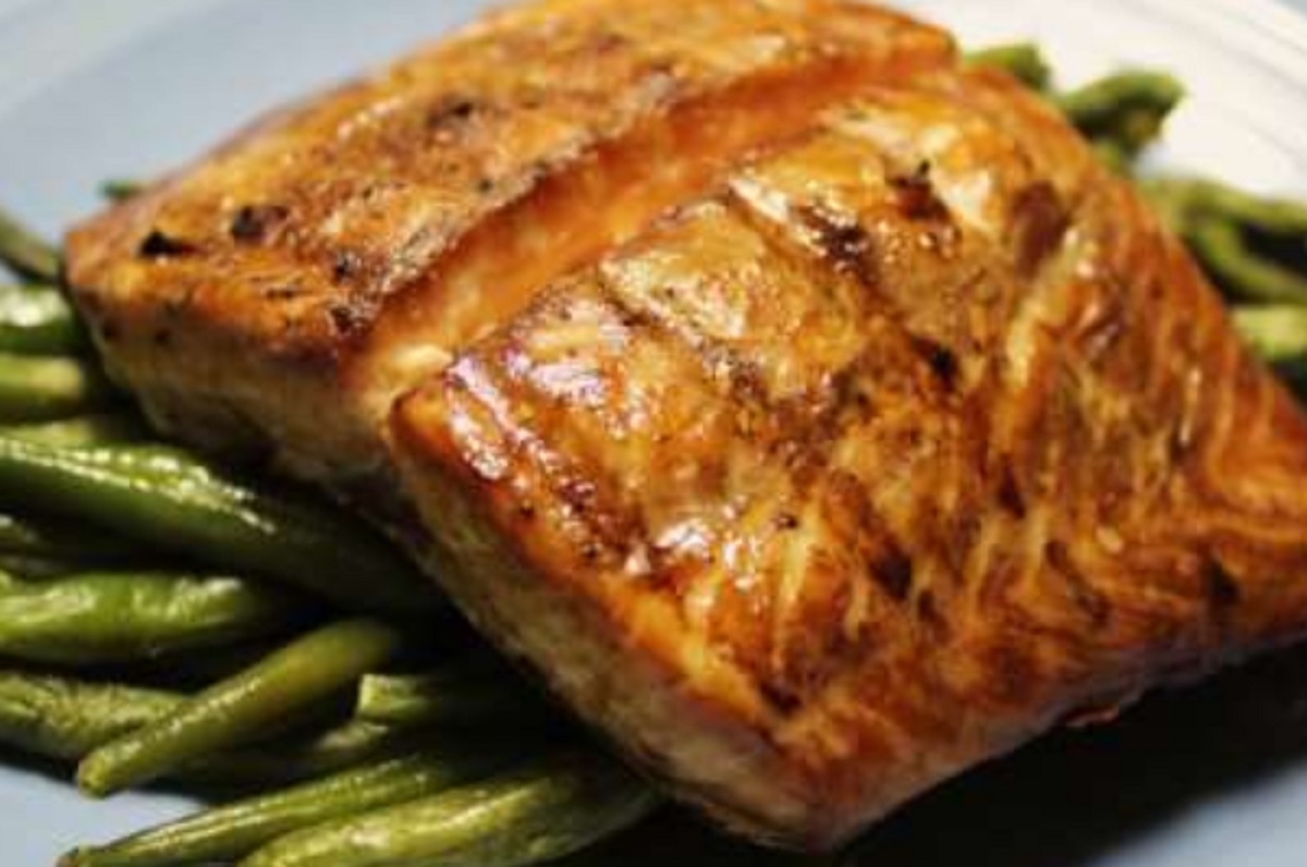 Recette :Saumon marin� cuisson au BBQ.