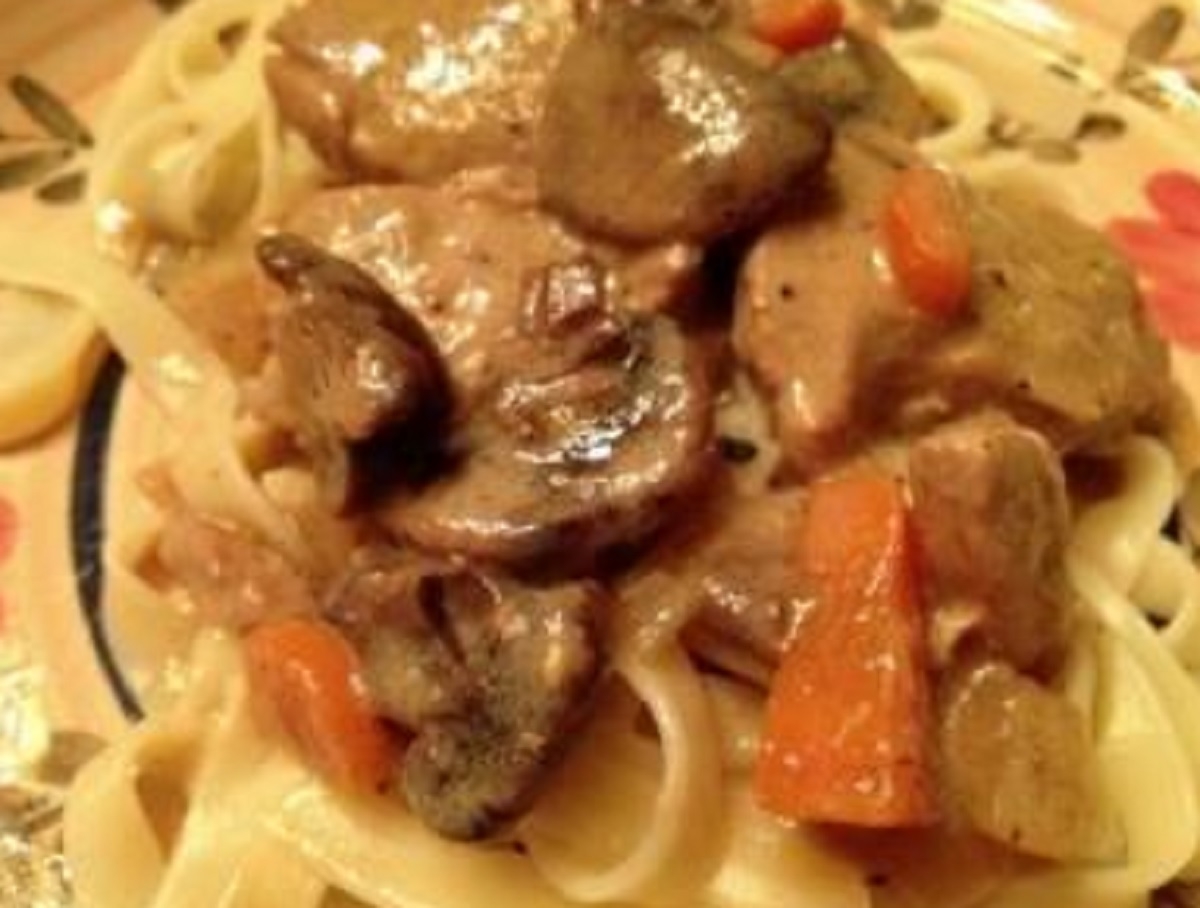 Recette : Filet de porc stroganoff.