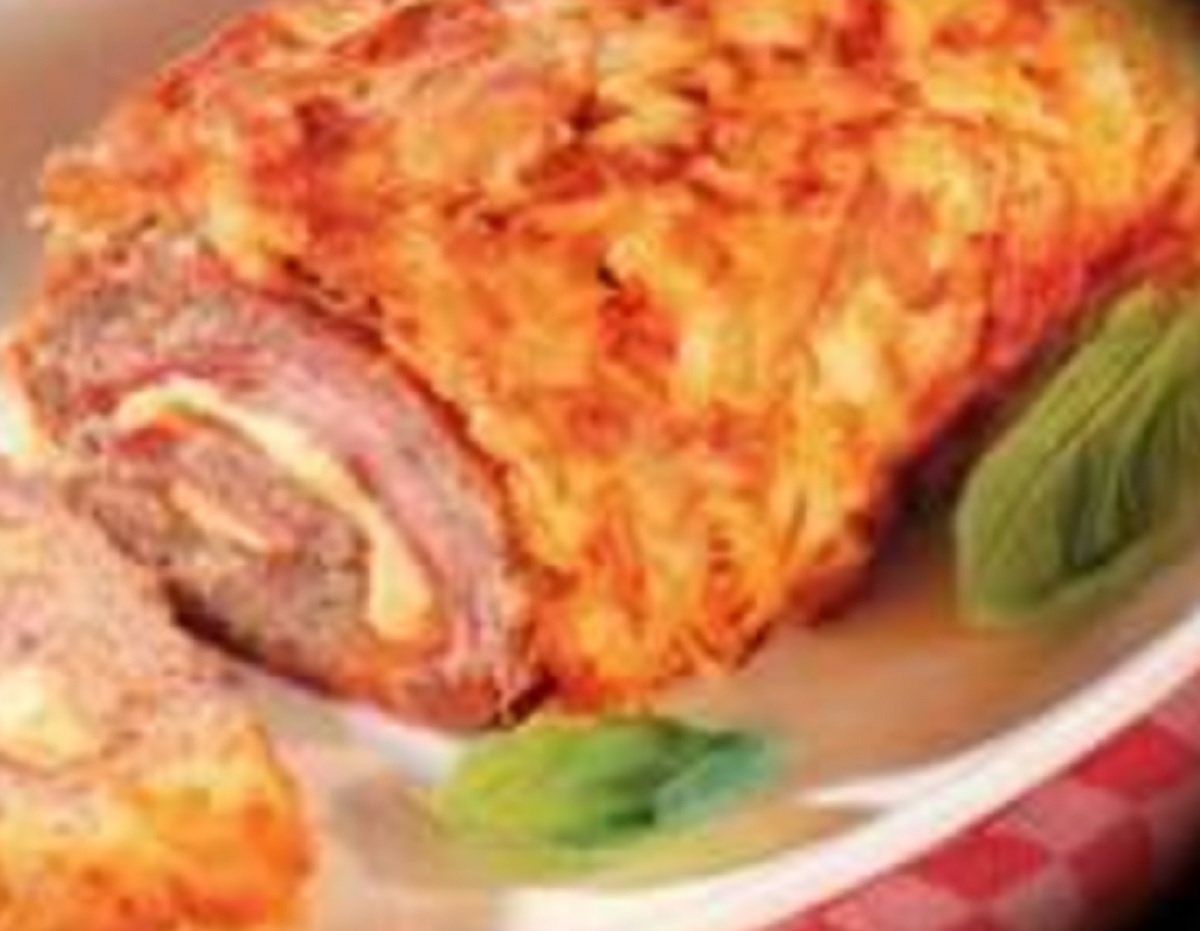 Recette : Roulade deboeuf  lachair de saucisses et fromage.