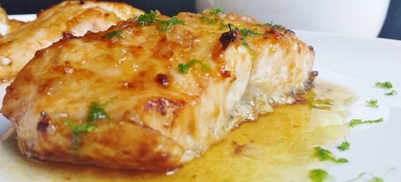 Recette : Filet de saumon au miel et � la moutarde.