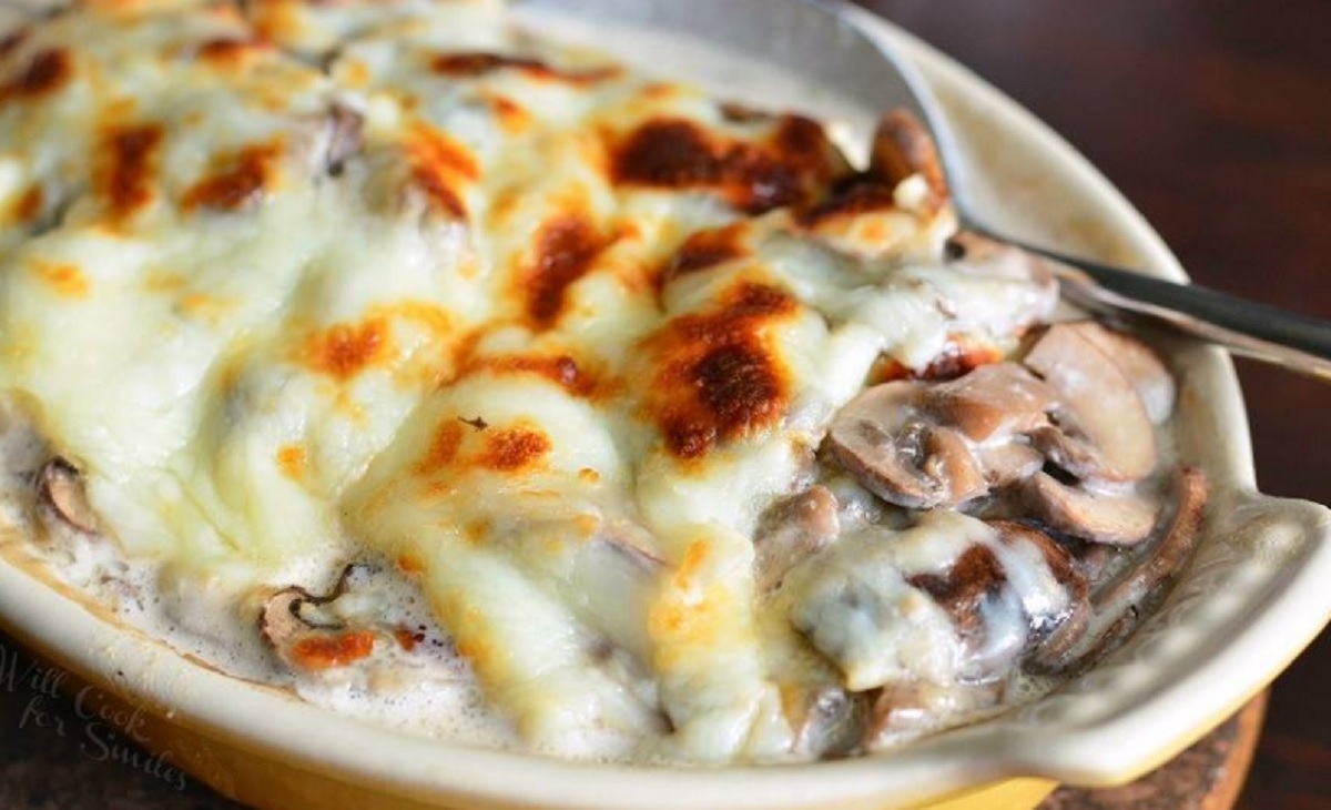 Recette:Champignons crmeux, gratiner.