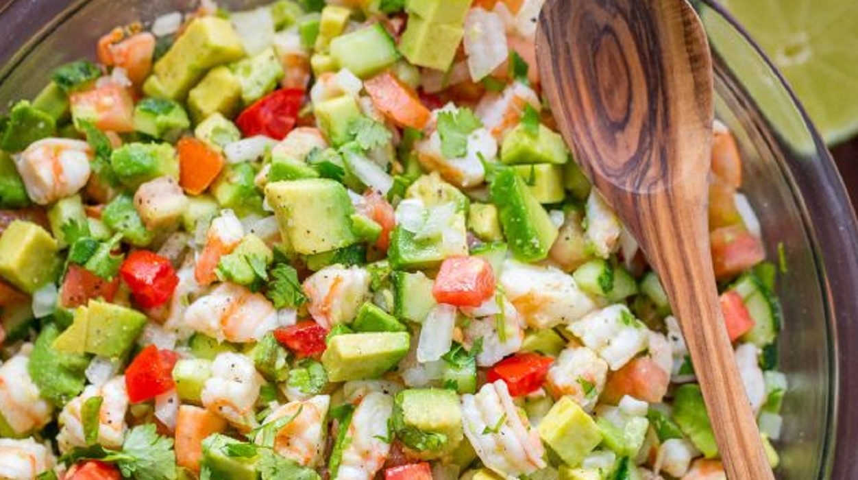 Recette : Salsa aux crevettes et � l'avocat.