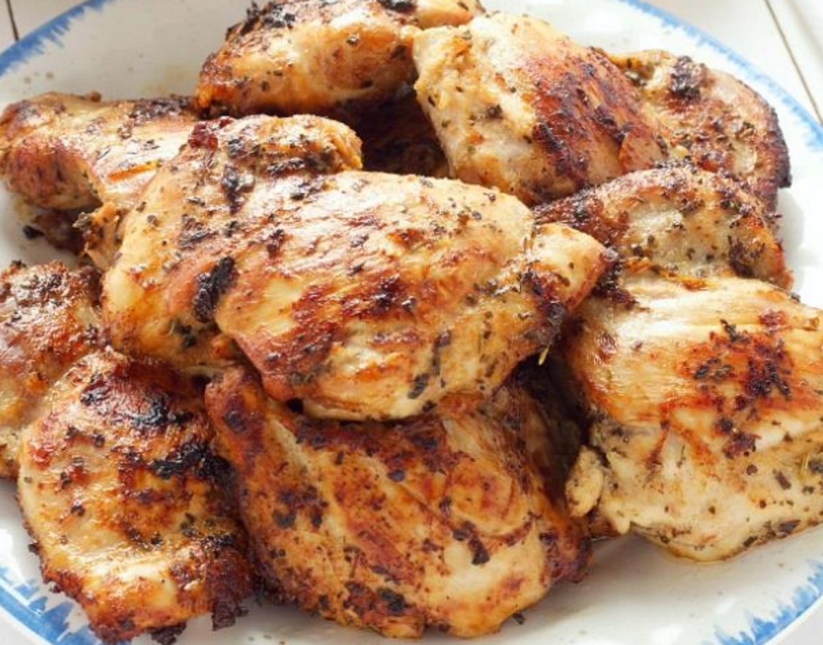 Recette : Hauts de cuisse de poulet  la grecque.