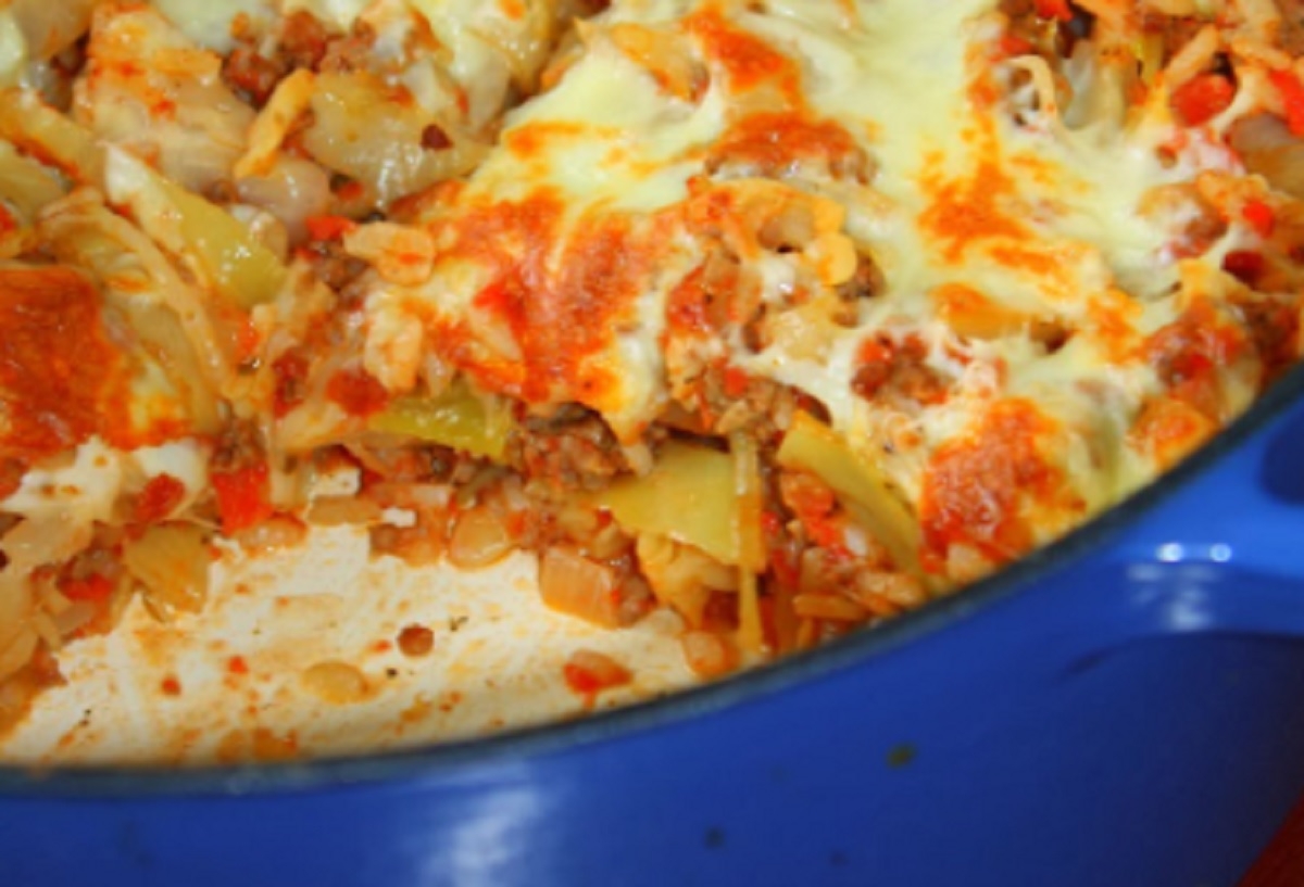 Recette: Casserole de chou au gratin.