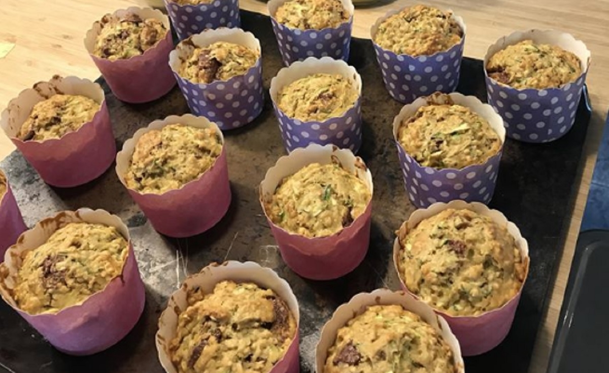 Recette: Muffins  au zucchini, carottes et yogourt.