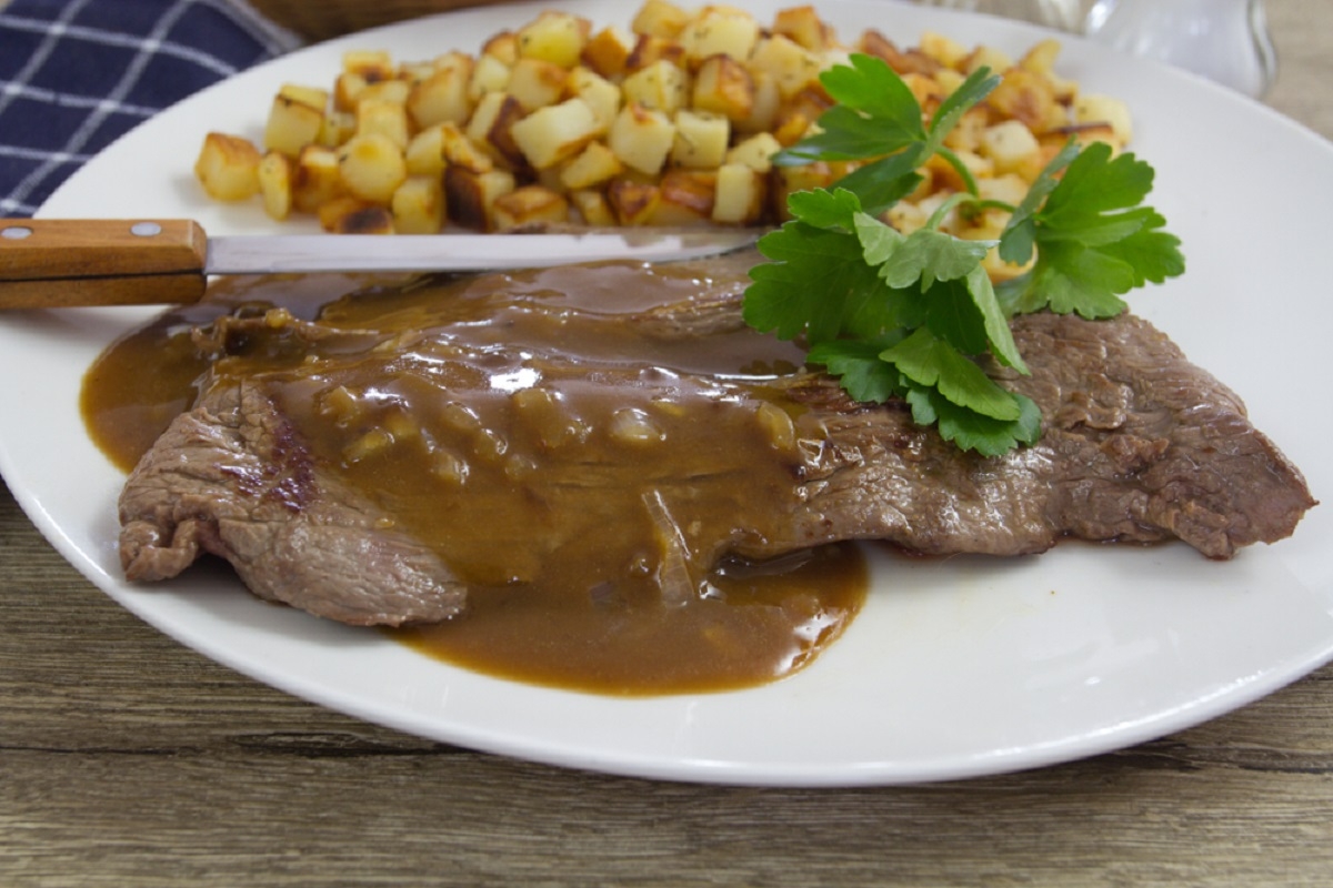 Recette: Bavette de boeuf marine  la bire.