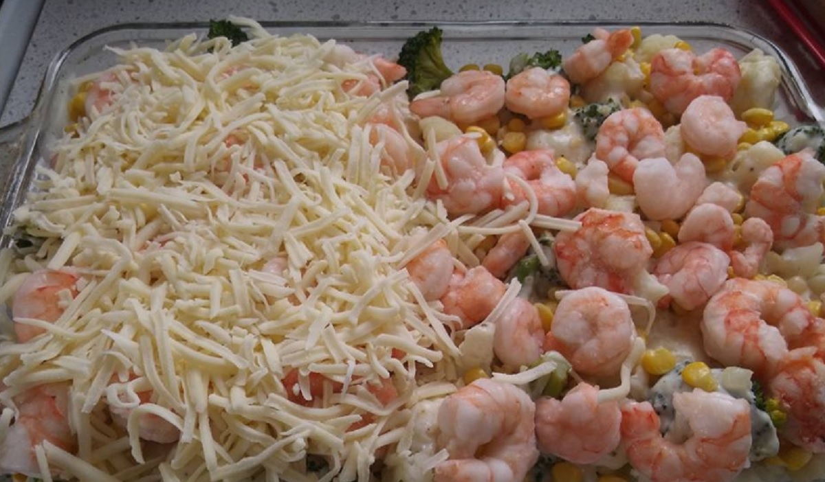 Recette: Gratin de crevettes et l�gumes.