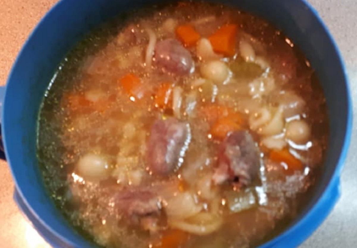 Recette: Soupe-repas aux coeurs de poulet.