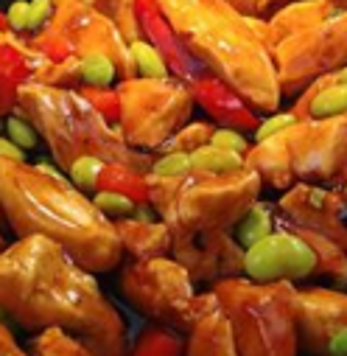 Recette: Poulet g�n�ral tao avec ajout d'edanames.