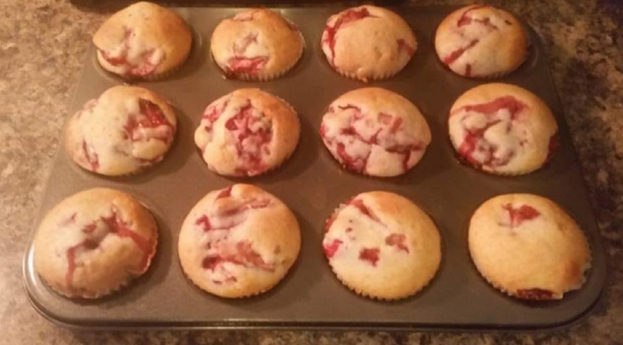 Recette: Muffins au yogourt et aux framboises.