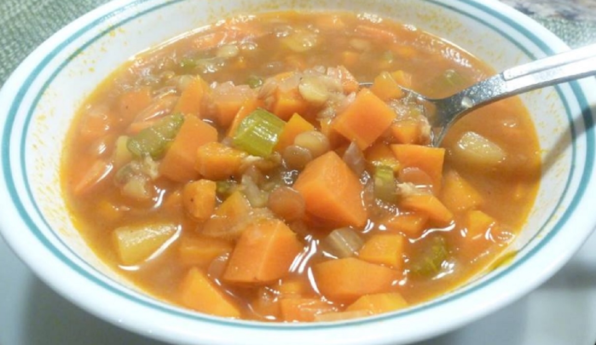Recette: Soupe aux l�gumes et lentilles.