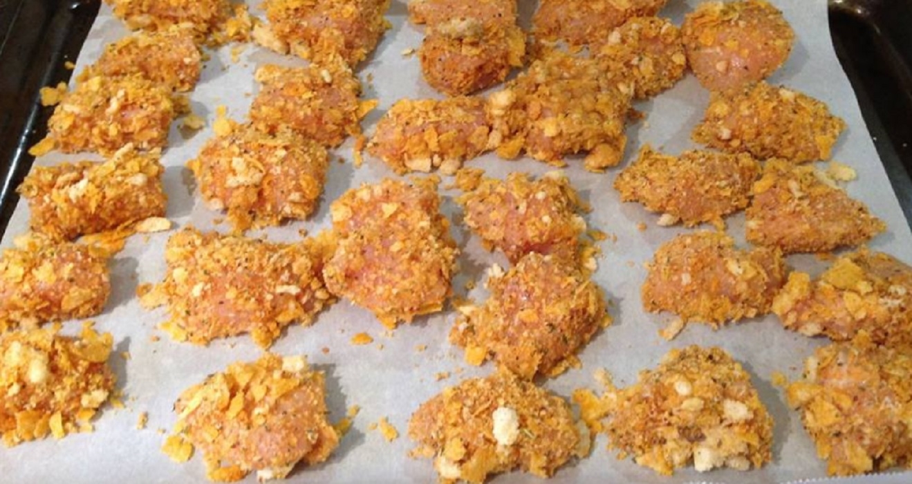 Recette: Croquettes de poulet croustillantes au four.